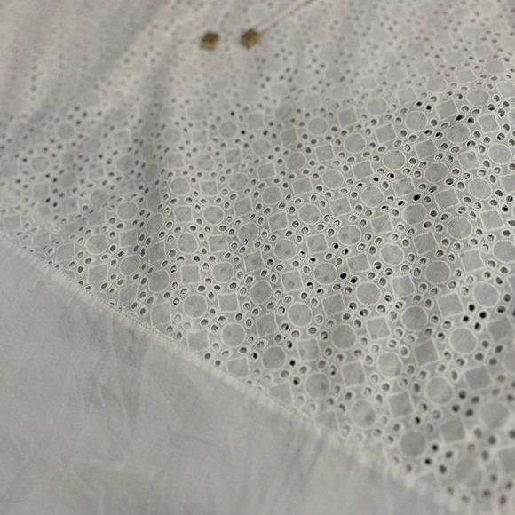 Tory Burch Soraya White Eyelet Tunic Cover Up Drawstring Resort Beach Top - Picture 4 of 11